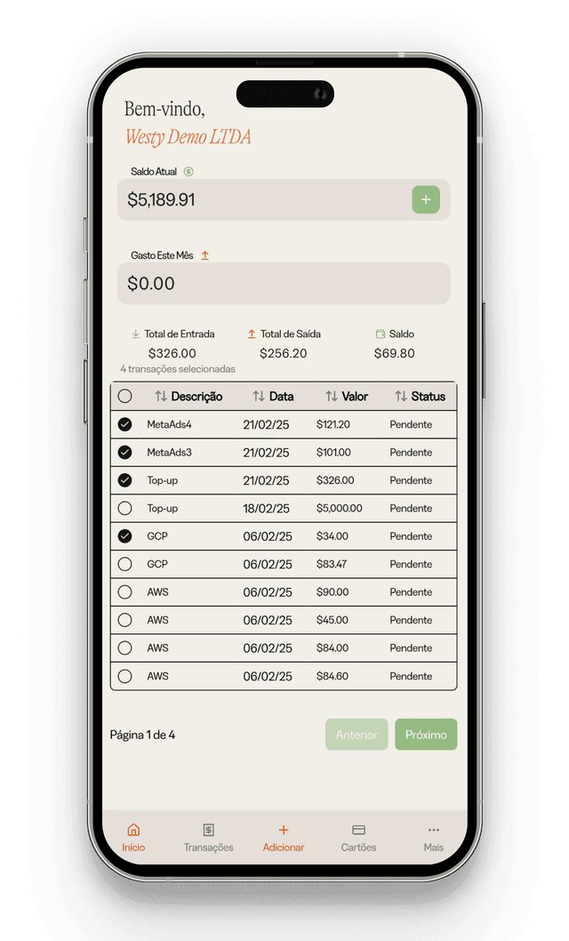 Westy App on iPhone